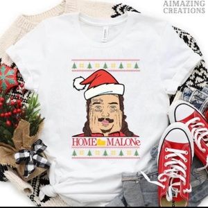 Post Malone Home Alone Christmas Unisex White Tshirt